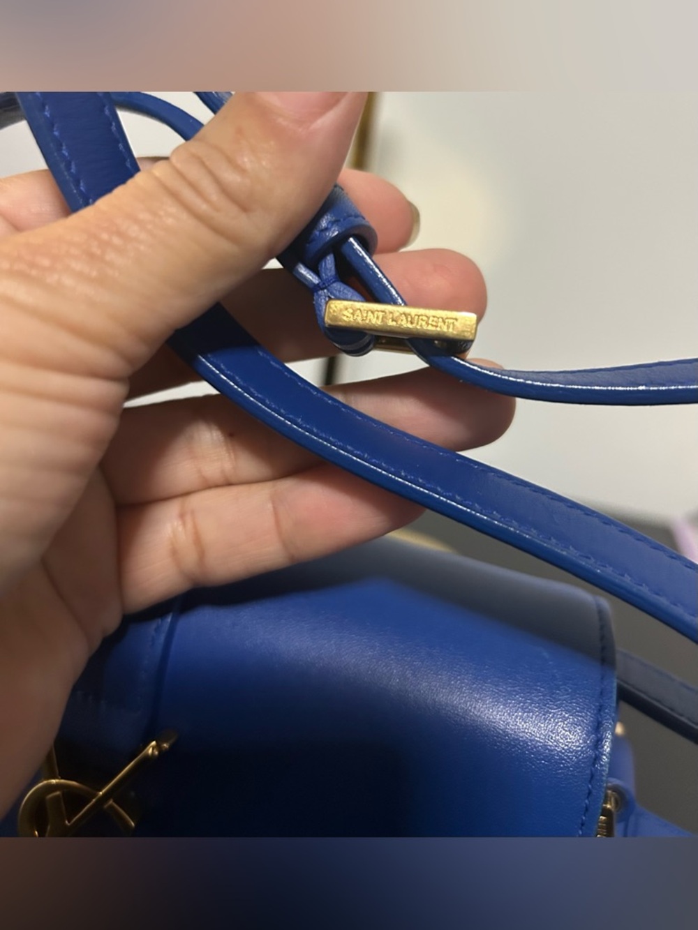 Saint Laurent Université Blue Small Shoulder Bag - Picture 5 of 11